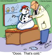 funny doctor medical cartoon examination exam room physician snowman christmas cold stethoscope table sick sickness ail well powerpoint presentation melt heartbeat heart labcoat 1039